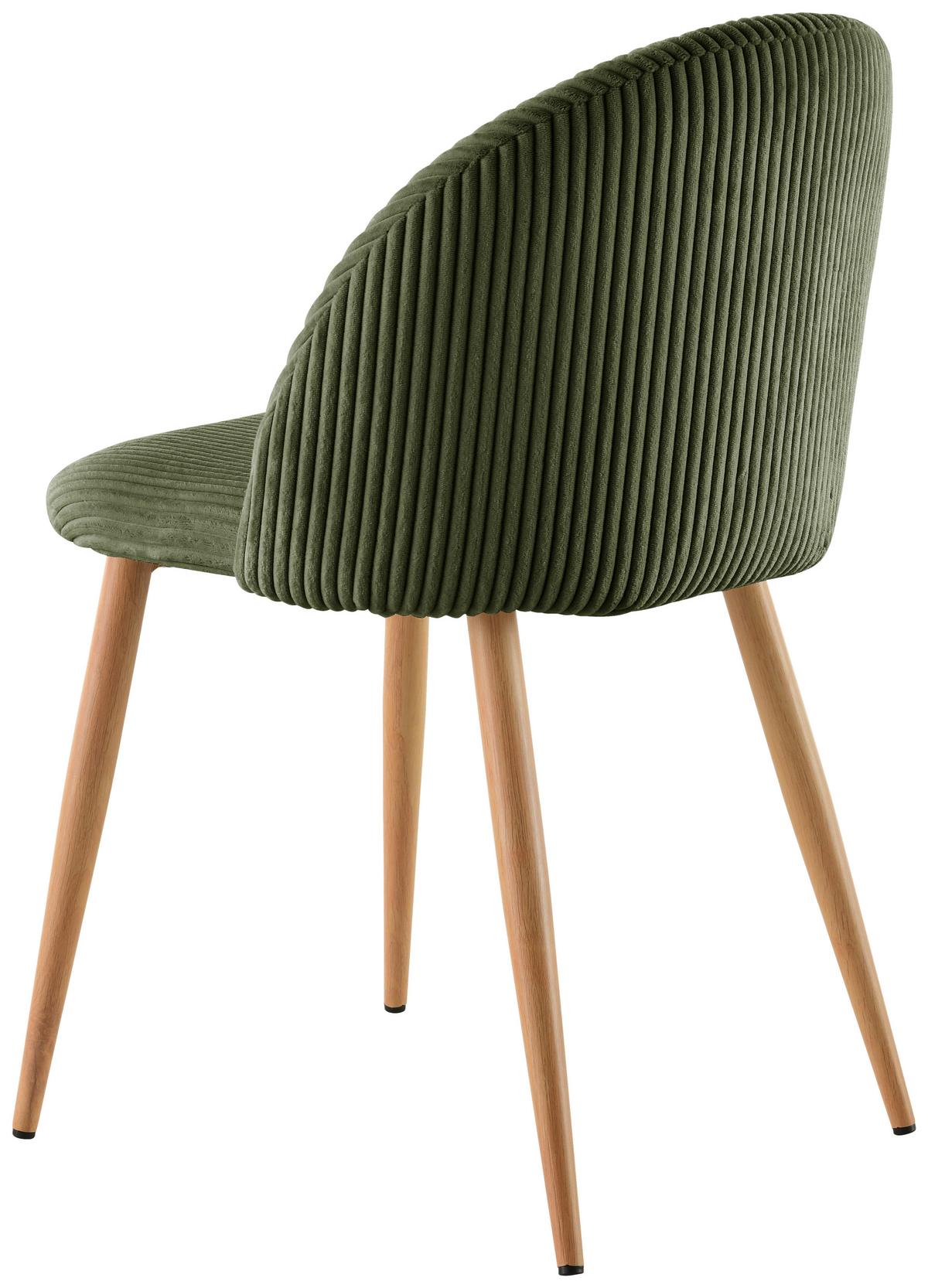 Stuhl Emilio - Eichefarben/Grün, LIFESTYLE, Holz/Textil (51/78/52cm) - Livetastic