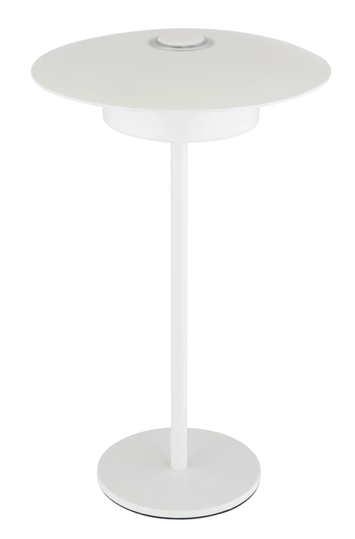 Akku-Tischleuchte 21024w mit Wandhalterung - Weiß, Design, Kunststoff/Metall (18/30cm) - Globo