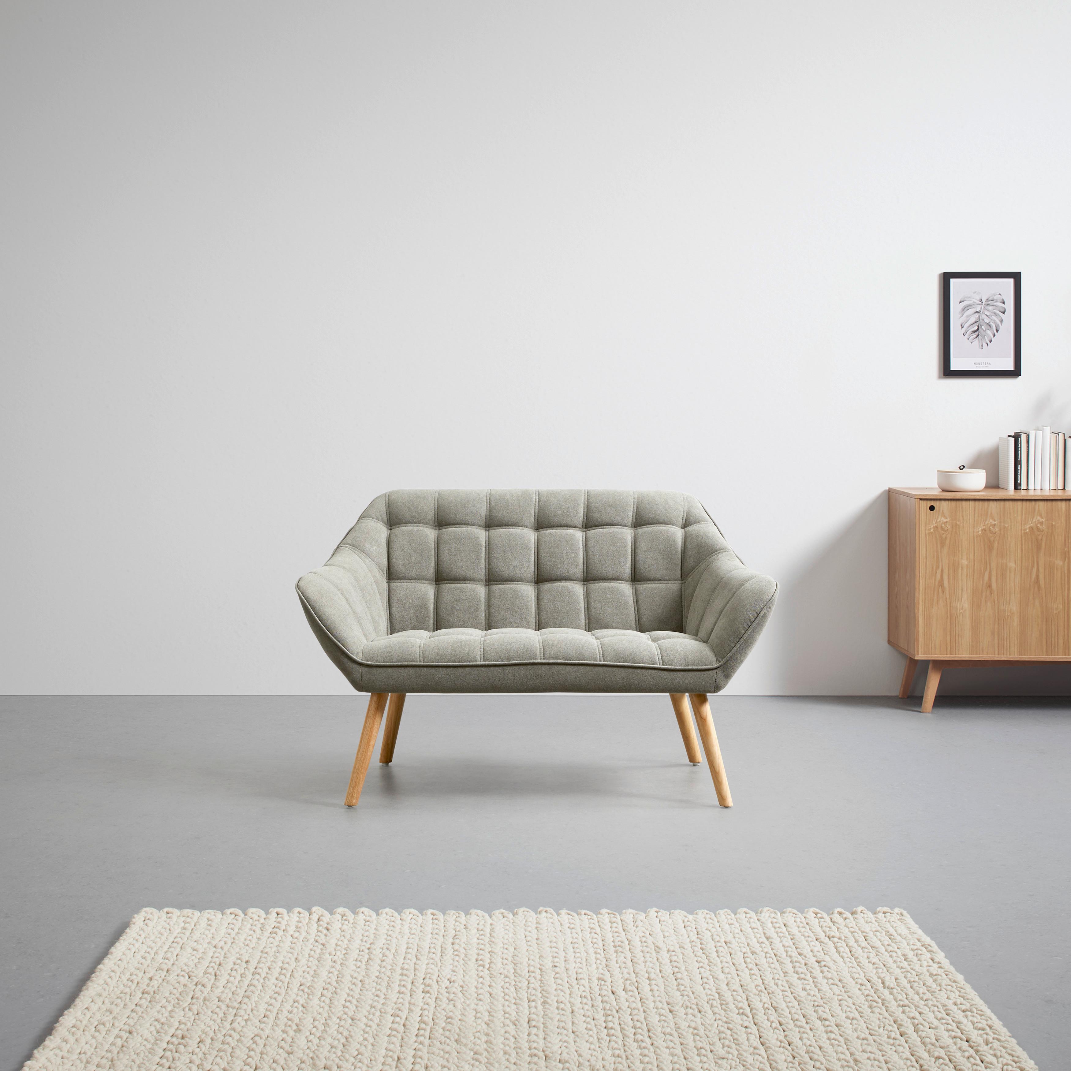 Dvoumístná pohovka Monique, šedá - šedá, Moderní, dřevo/textil (127/76/74,5cm) - Modern Living