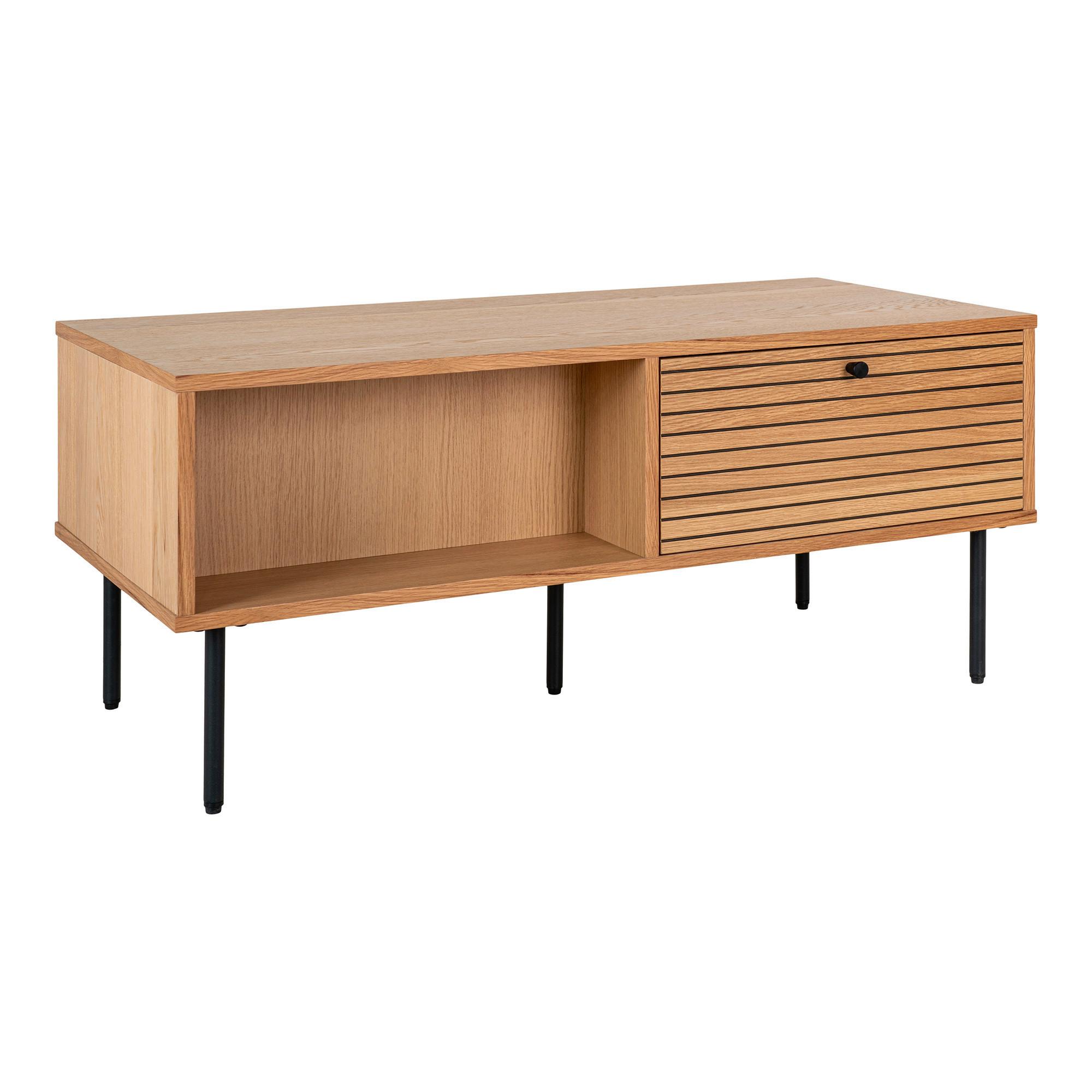 Couchtisch Kyoto Eichefarben B: 100cm - Eichefarben/Schwarz, Design, Holz/Holzwerkstoff (100/50/45cm) - MID.YOU