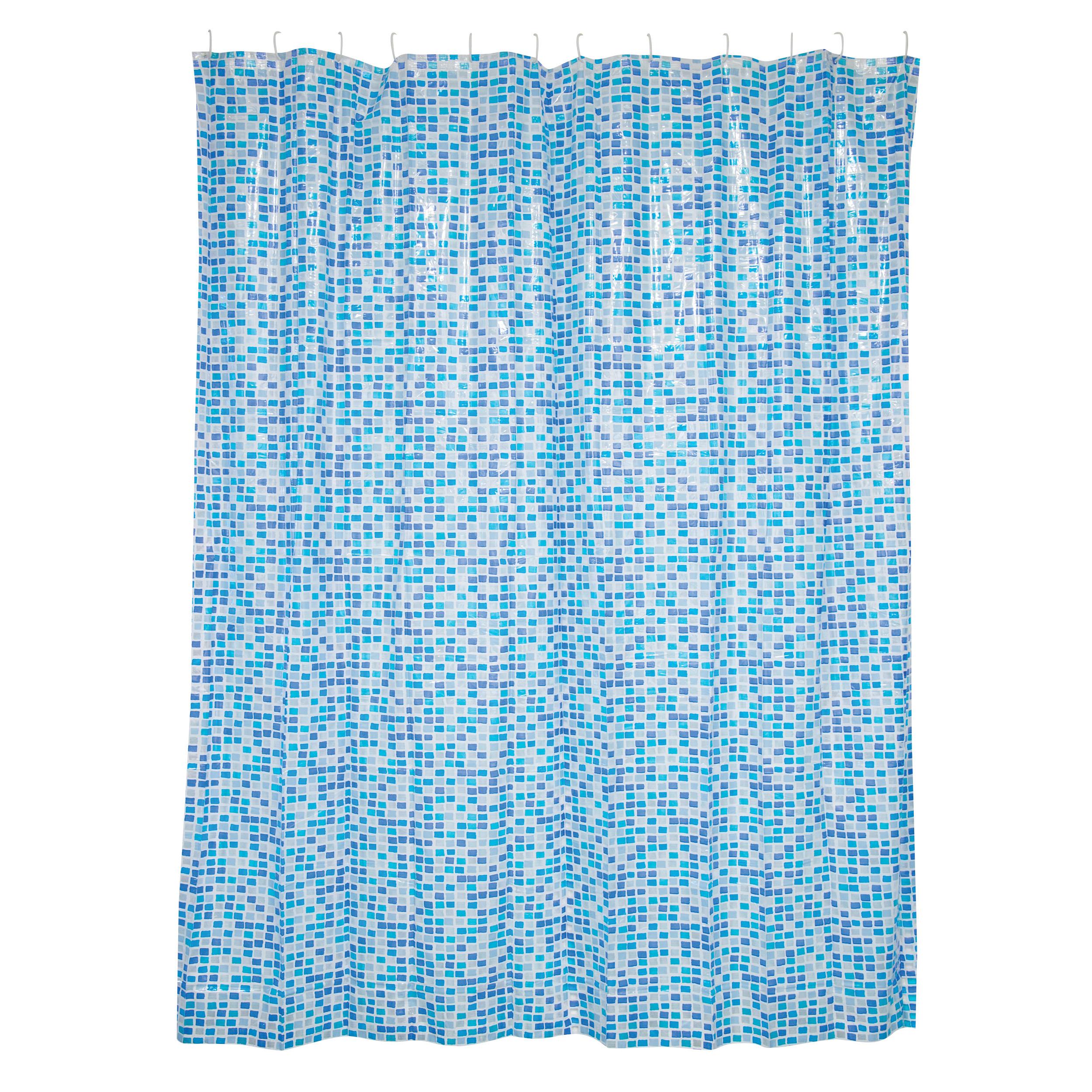 Duschvorhang in Blau Textil/Mischgewebe - Blau, Basics, Textil (180/200cm) - MSV