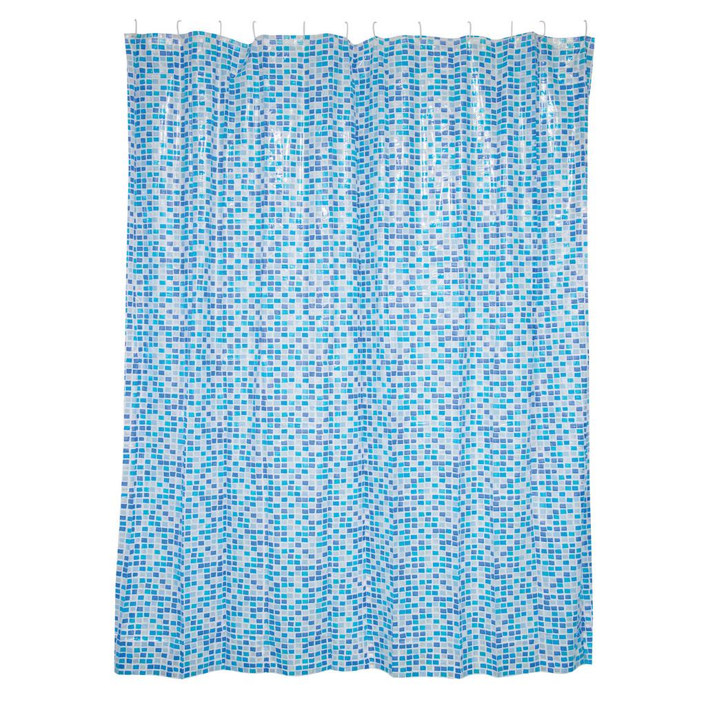 Duschvorhang in Blau Textil/Mischgewebe