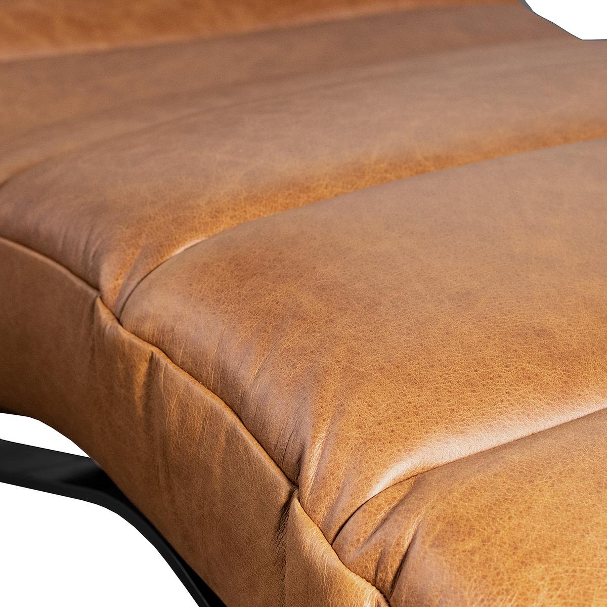 Relaxliege Swing Black Cognac B: 65 cm - Cognac/Schwarz, Design, Leder (65/65-95/171cm) - Livetastic