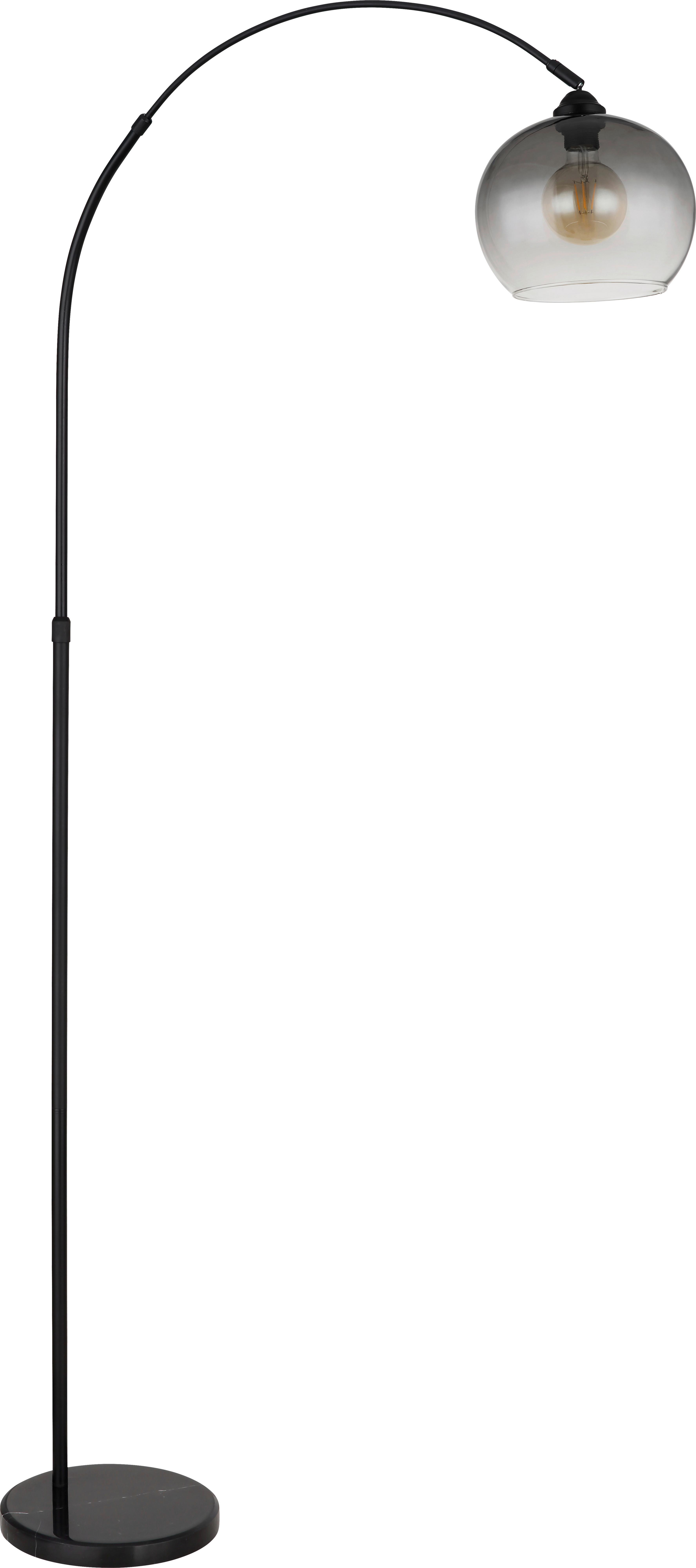 Stojací svítidlo AMI, V:145-196 cm - černá, Moderní, kov/sklo (96/30/145-196cm) - Mömax