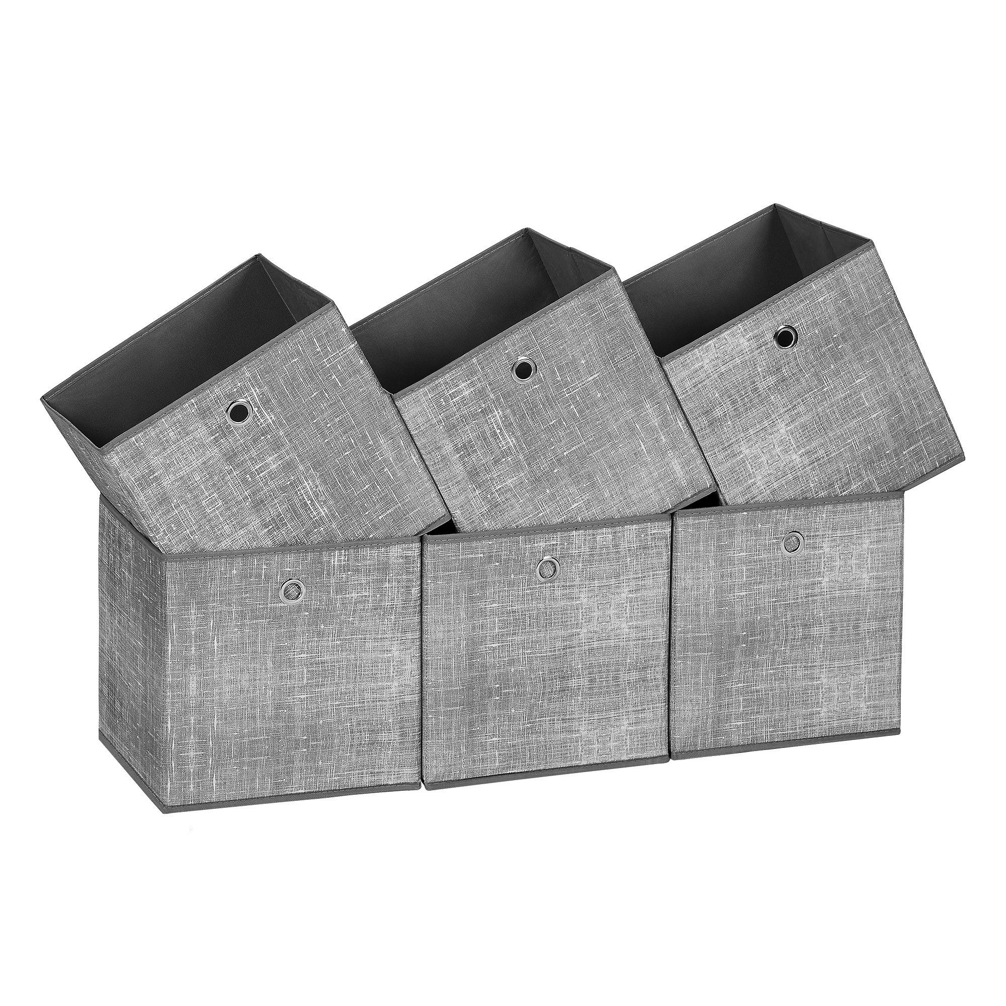 Aufbewahrungsboxen-Set Grau B: 30 cm - Grau, Basics, Papier/Textil (30/30/30cm)