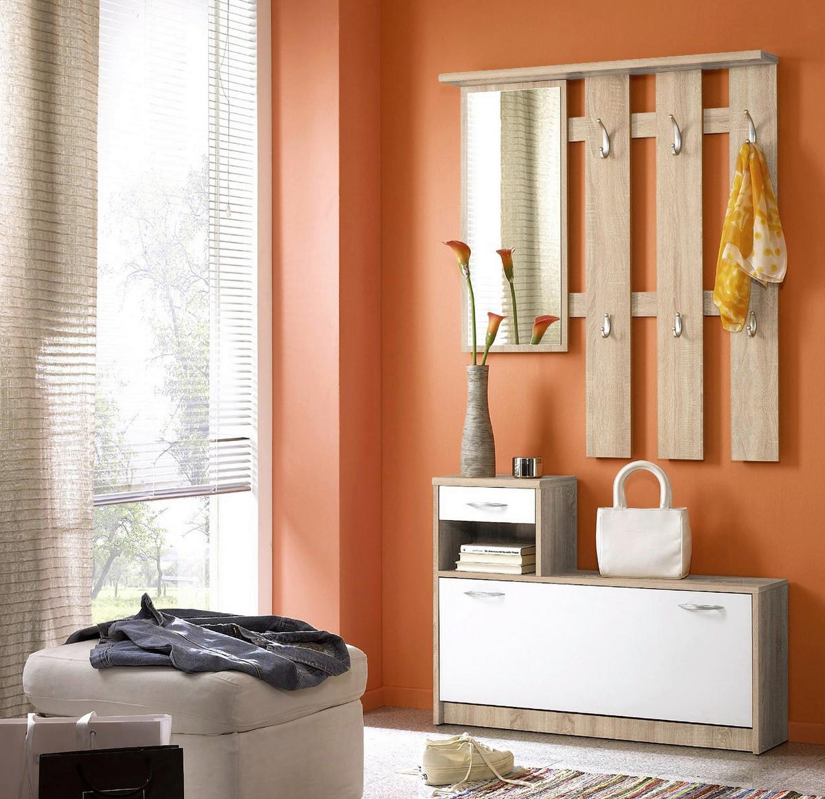 ŠATNA VERA DUB SONOMA/BÍLÁ - bílá/barvy dubu, Konvenční, kompozitní dřevo (100/191/25cm) - MID.YOU