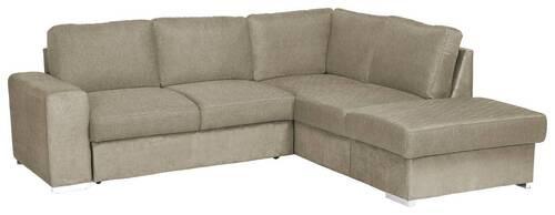Ecksofa Eddi - Chromfarben/Cappuccino, KONVENTIONELL, Textil (248/213cm) - MID.YOU