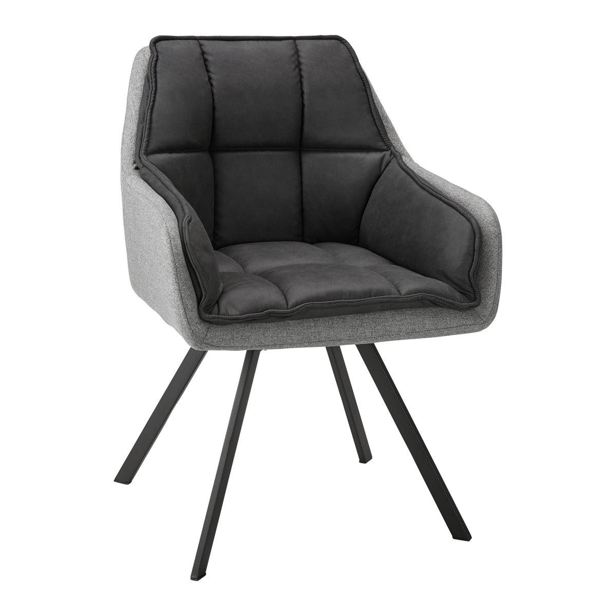 Jedálenská stolička BILLY - čierna/sivá, Modern, kov/drevo (62/85/62cm) - P & B