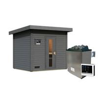 Saunahaus Bente 3 231/175/196 cm - Grau, Basics, Holz (231/175/196cm)