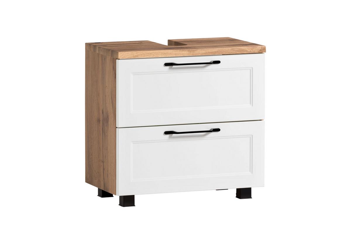 Skrinka pod umývadlo ELAMU -EXKLUSIV- - čierna/biela, Romantik / Landhaus, kov/kompozitné drevo (60/55/35cm) - Mömax