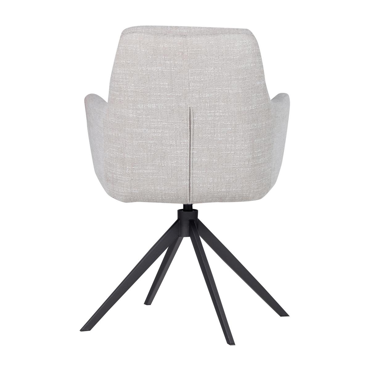 ARMLEHNSTUHL Grant Naturfarben B: 61cm - Schwarz/Naturfarben, MODERN, Textil/Metall (61/88/63cm) - Livetastic