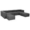 Wohnlandschaft Lena Anthrazit Flachgewebe - Anthrazit, Design, Textil (250/350/235cm) - Max Winzer