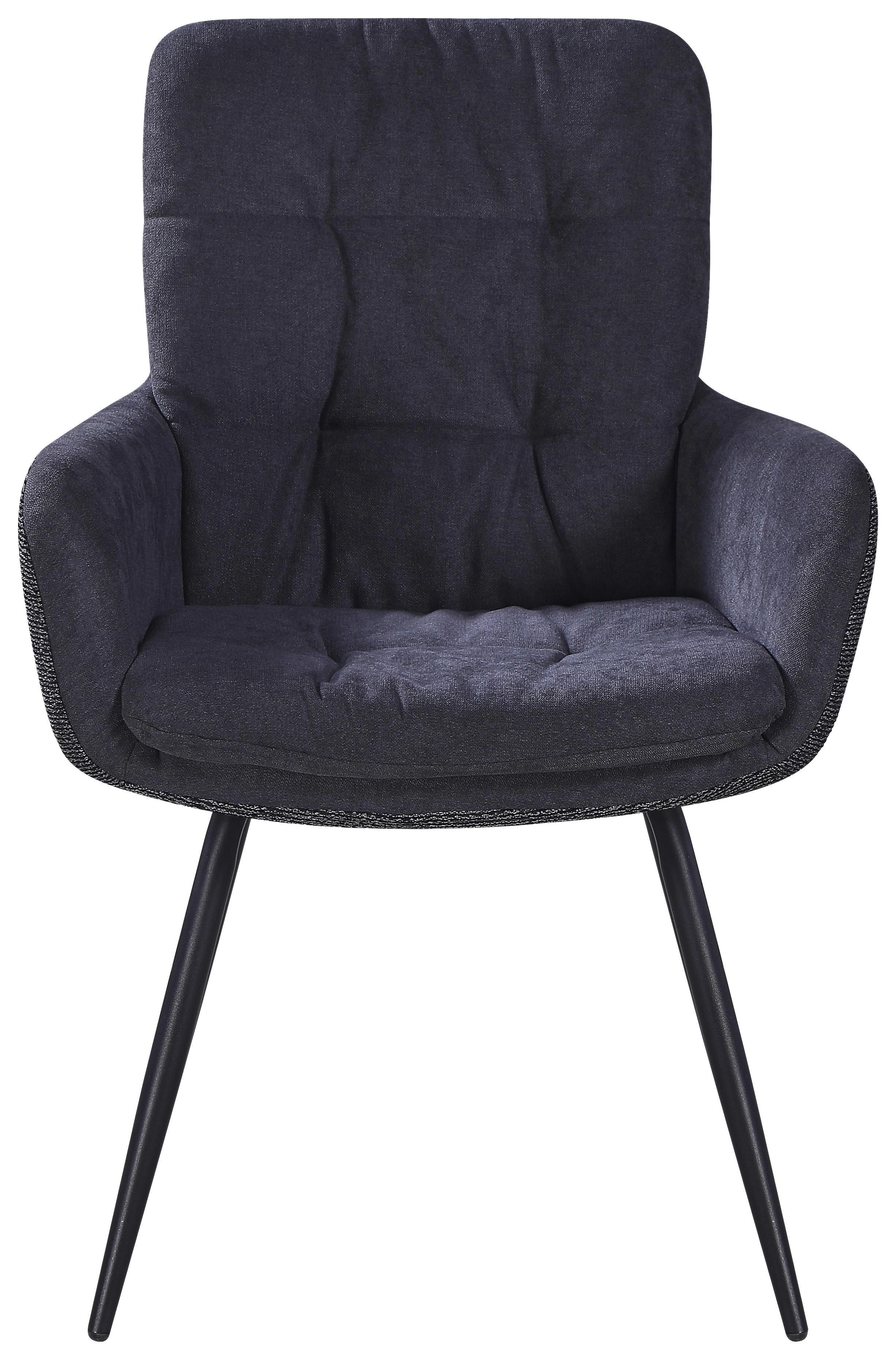 ŽIDLE S PODRUČKAMI NOVA - šedá/černá, Moderní, kov/textil (61/89/67cm) - Premium Living