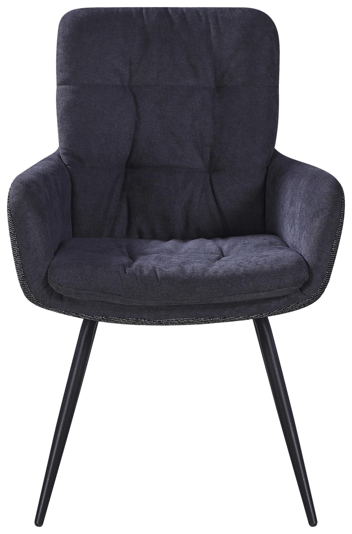 ŽIDLE S PODRUČKAMI NOVA - šedá/černá, Moderní, kov/textil (61/89/67cm) - Premium Living