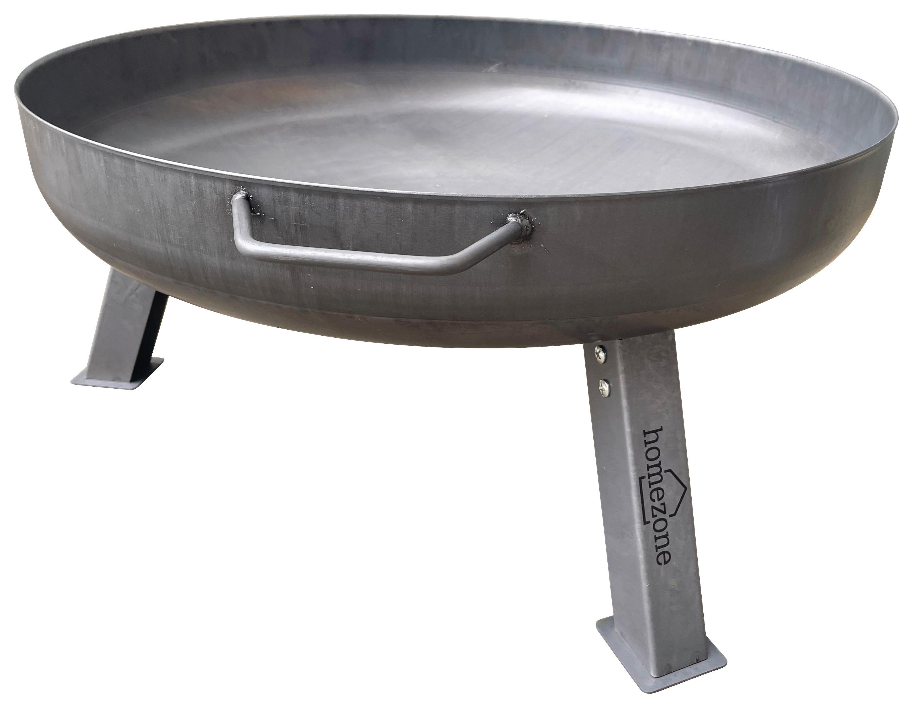 Feuerschale Ø 80 cm Relax mit Tragegriff - Silberfarben, MODERN, Metall (80/30cm) - Homezone