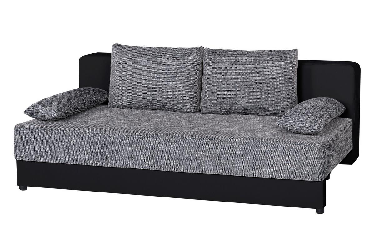 2-sitzer-sofa Lucy Mit Schlaffunktion Grau/schwarz - Schwarz/Grau, Design, Holzwerkstoff/Textil (200/90/103cm) - P & B