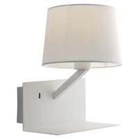 Wandleuchte Ciak 1-Flammig Kippschalter + USB-Anschluss - Weiß, Design, Textil/Metall (31/23/22,5cm)