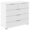 Kommode Lamella Weiß B: 93 cm - Alufarben/Weiß, MODERN, Holzwerkstoff (93/81/42cm) - Rauch Möbel
