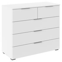 Kommode Lamella Weiß B: 93 cm - Alufarben/Weiß, MODERN, Holzwerkstoff (93/81/42cm) - Rauch Möbel