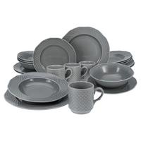 Kombinovaný servis Arianne, 20 dielny pre 4 osoby - sivá, Basics, keramika - Creatable