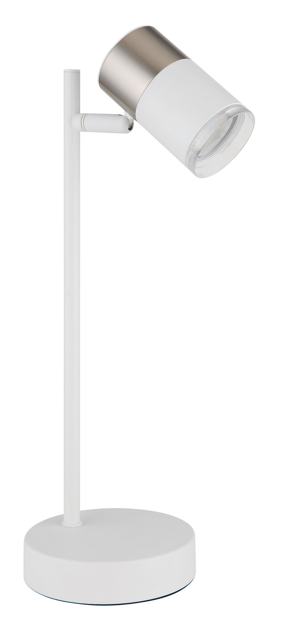 Tischleuchte 57851t - Transparent/Weiß, Design, Kunststoff/Metall (13,2/12/35cm) - Globo