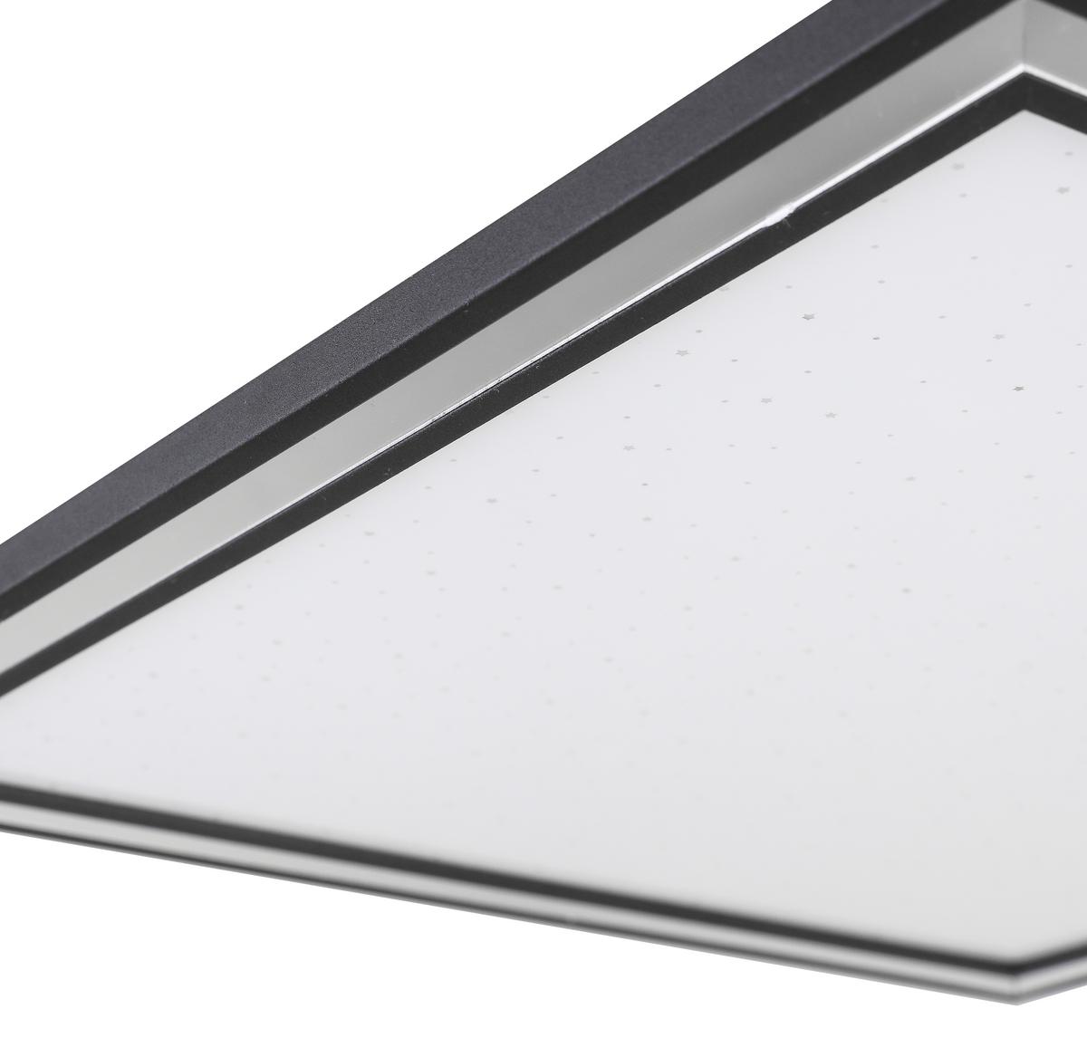 LED-Deckenleuchte Robin L: 30 cm mit Sternenhimmel - Chromfarben/Schwarz, MODERN, Kunststoff/Metall (30/30/6cm) - Luca Bessoni