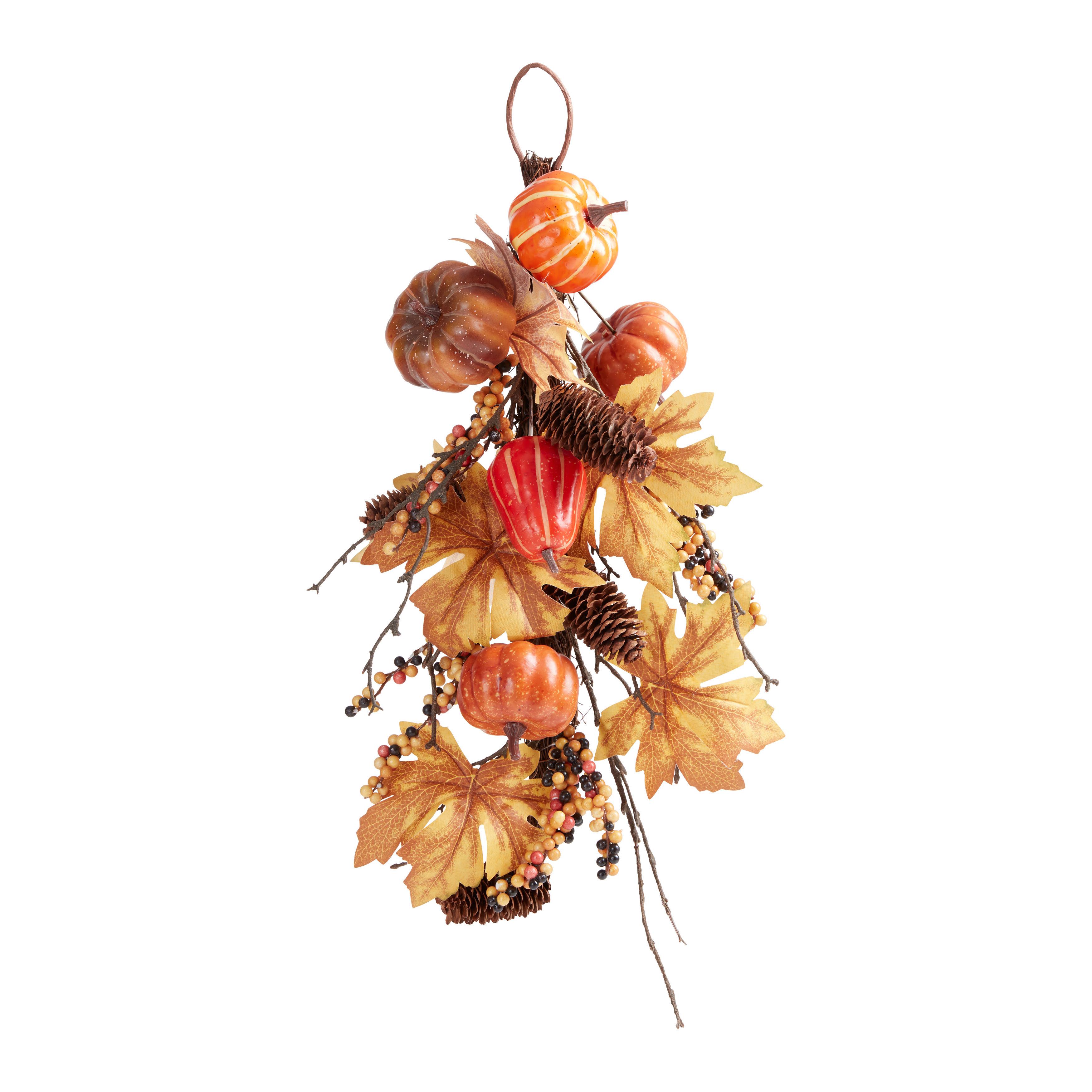 Umělá rostlina V: 60cm - oranžová/zelená, Moderní, kov/textil (25/60/12cm) - Modern Living