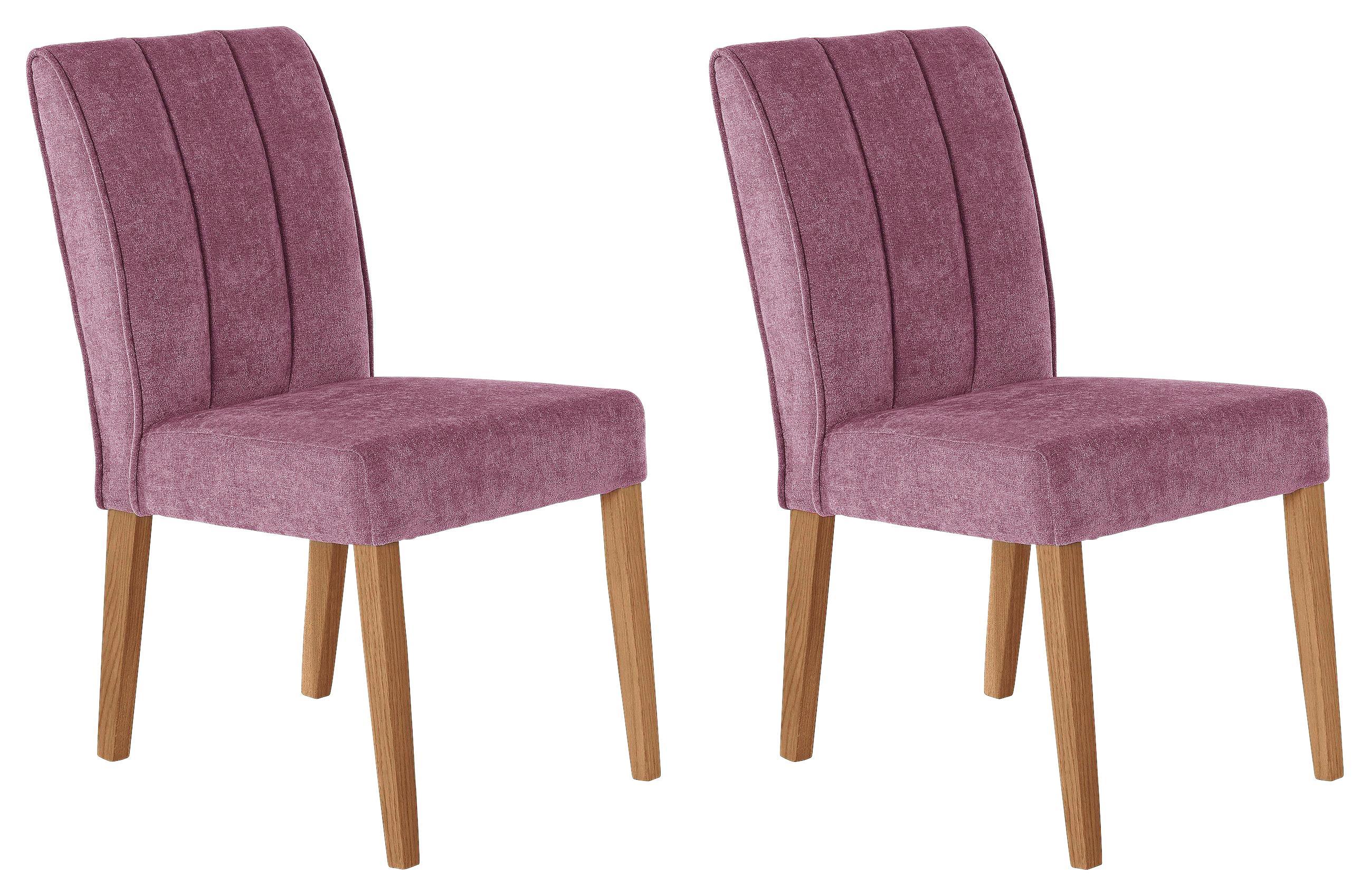 Stuhl Julian Rosa 2er Set - Rosa, MODERN, Holz/Textil (49/91,5/64cm)