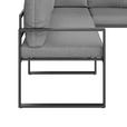 Loungegarnitur Leon - Grau, MODERN, Glas/Metall (176,5/239cm) - Beldano