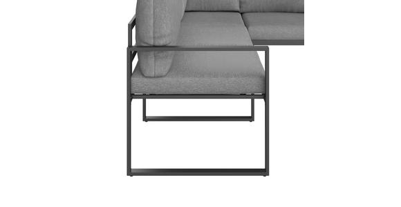 Loungegarnitur Leon - Grau, MODERN, Glas/Metall (176,5/239cm) - Beldano