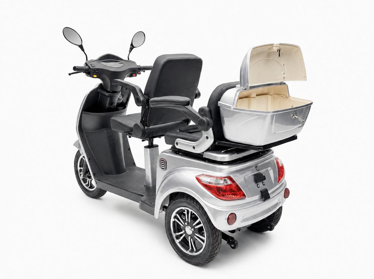 E-Seniorenmobil BILLY2L Lithium-Akku, 3-Rad, 1000W - Hellgrau, Basics, Metall (165/80/110cm)