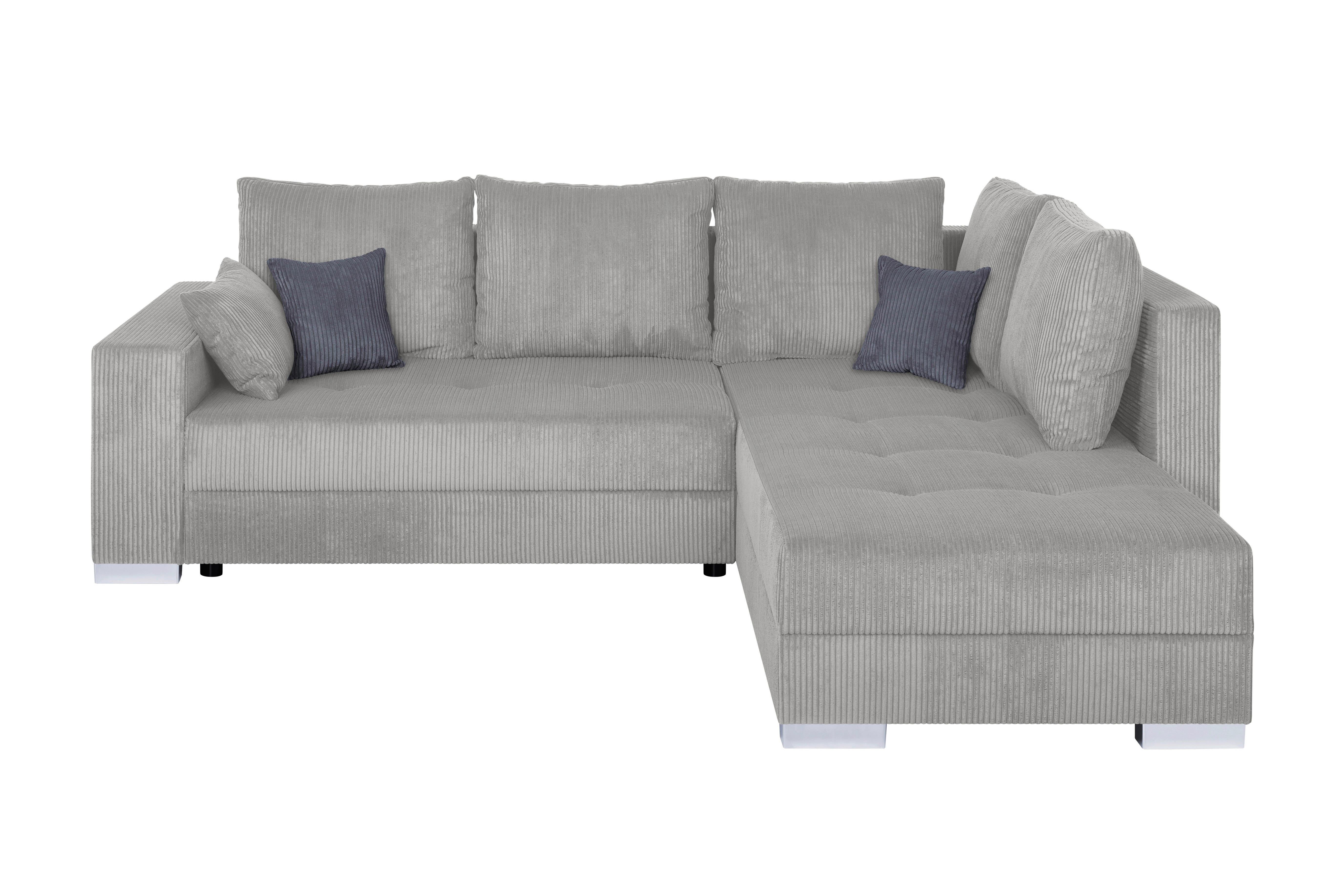 ECKSOFA Lars Taupe S: 260x218 cm - Taupe/Chromfarben, Design, Holzwerkstoff/Textil (260/218cm) - P & B