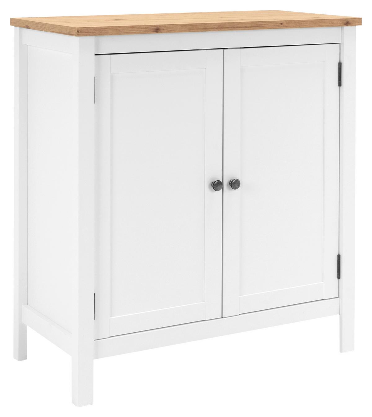 Kommode B 80 cm Bergen 1, Weiß/Eiche Dekor - Eichefarben, KONVENTIONELL, Holzwerkstoff (80/90/40cm) - MID.YOU