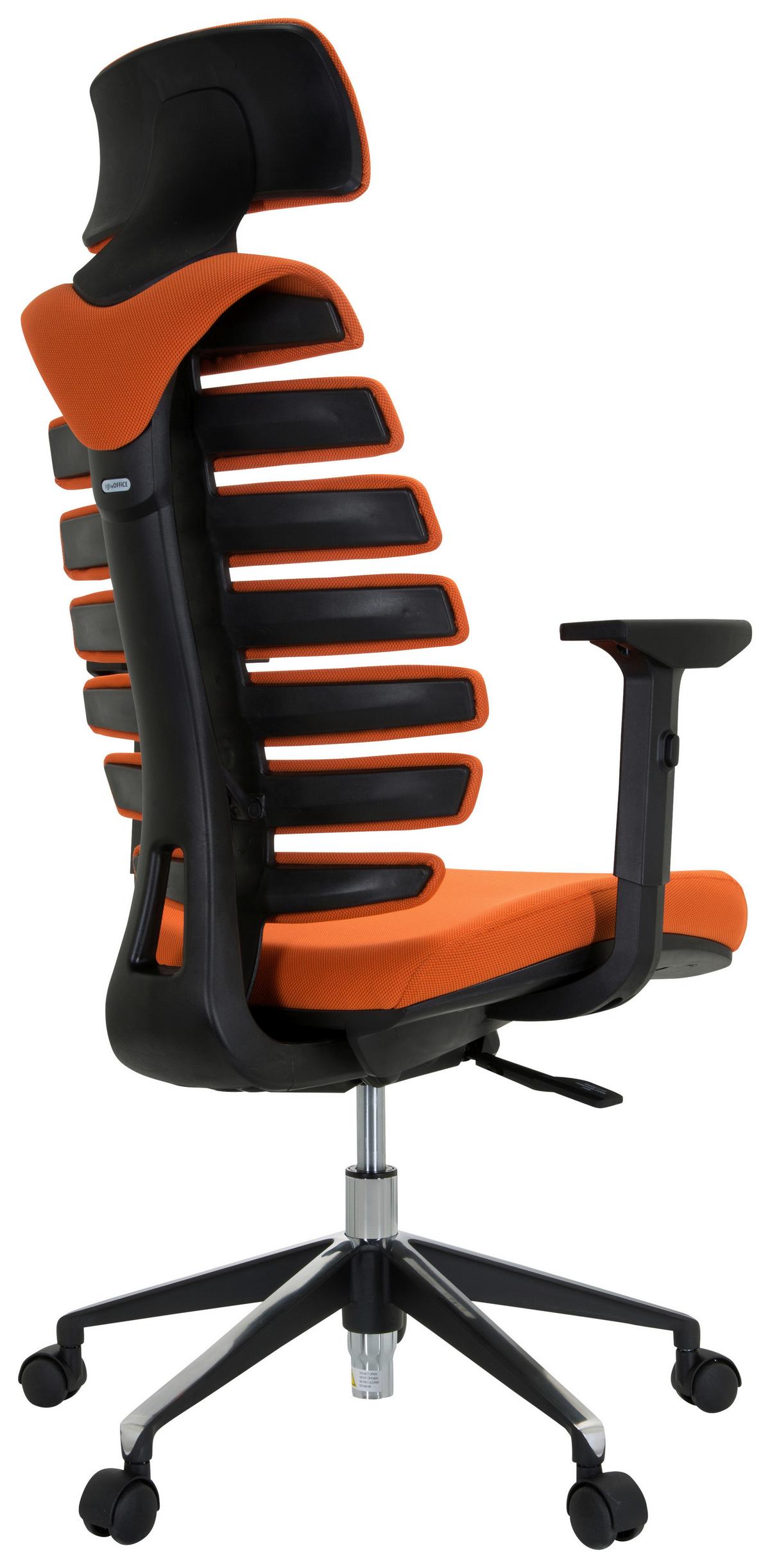 Drehstuhl Ergoline Ii Pro Orange/schwarz - Alufarben/Schwarz, MODERN, Kunststoff/Textil (65/131/53cm) - MID.YOU