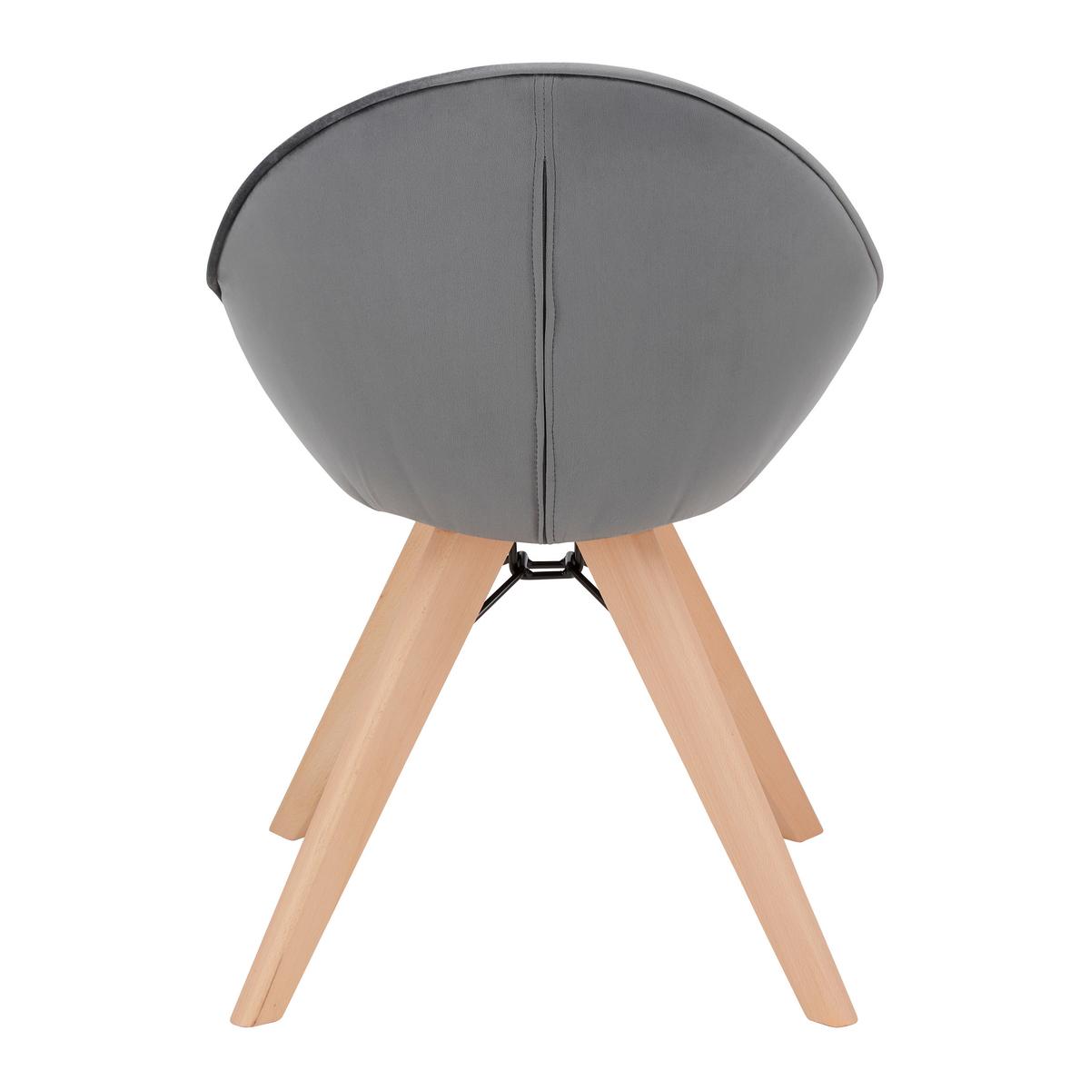 Jedálenská stolička DARIA tmavá šedá - farba buka/sivá, Modern, kov/drevo (57/80,5/59cm) - Livetastic