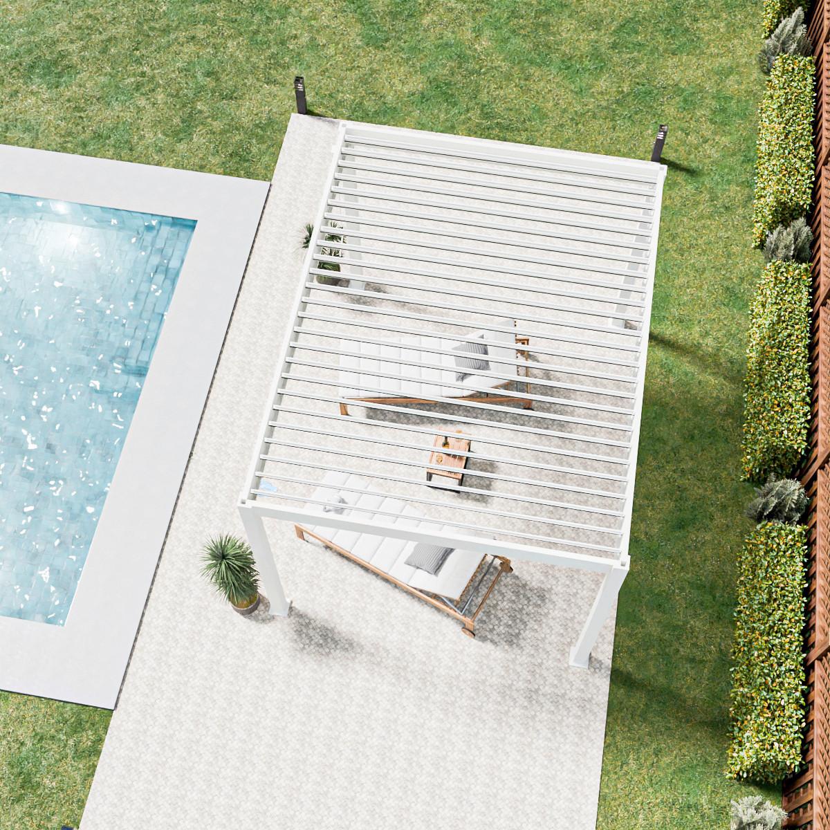 Pergola 300x400 Cm Wetterbeständig, Weiß - Weiß Hochglanz, Basics, Metall (300/255/400cm)