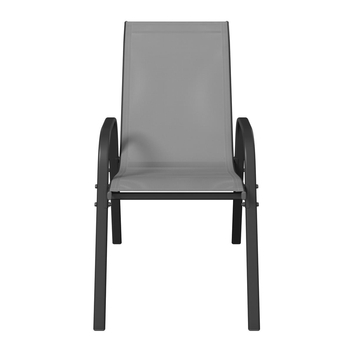 Gartenset Barcelona - Dunkelgrau, MODERN, Glas/Textil (150/73/80cm) - Beldano