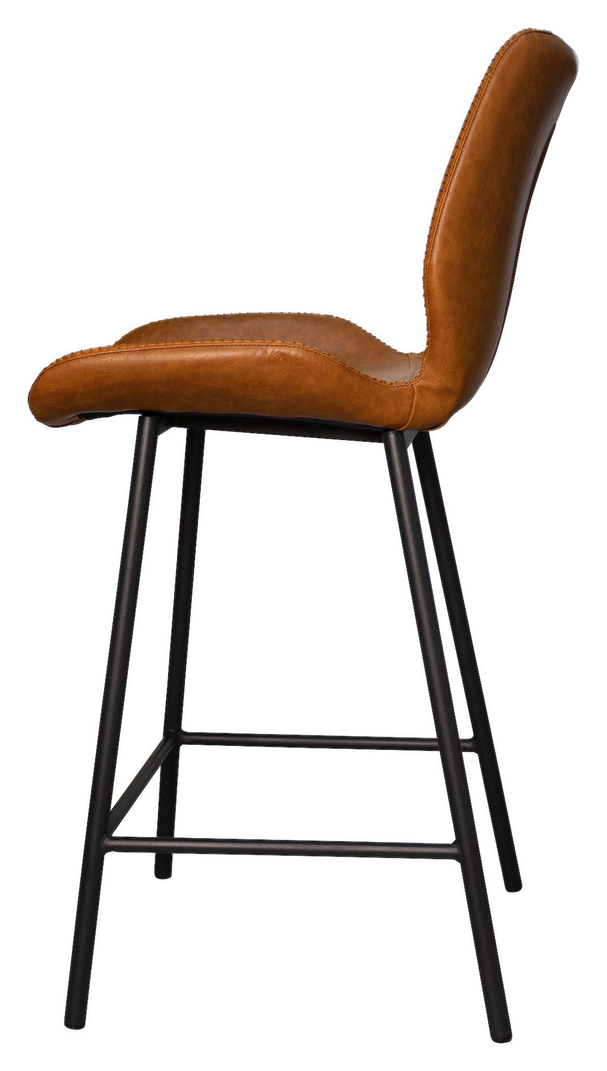 Barhocker-Set Barron - Cognac/Schwarz, KONVENTIONELL, Kunststoff/Textil (47/99/55cm) - MID.YOU