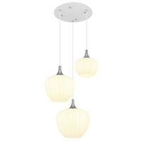 Hängeleuchte 15548-3hw - Chromfarben/Weiß, KONVENTIONELL, Glas/Metall (48/120cm) - Globo