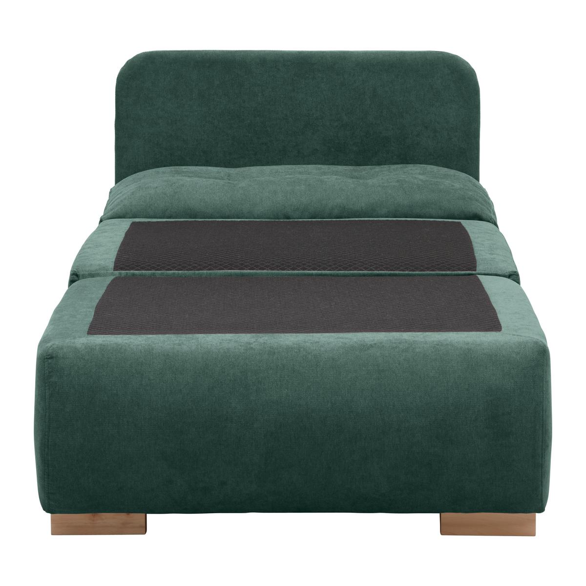 Rozkládací křeslo MODENA, tmavě zelená - černá/tmavě zelená, textil/plast (89/88/90cm) - Based