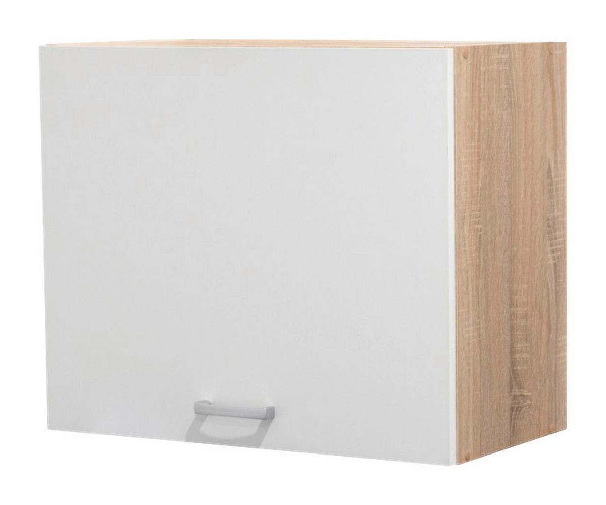 Küchenoberschrank Andy 60 Cm Weiß/eiche Dekor 1 Drehtür - Weiß/Sonoma Eiche, Basics, Holzwerkstoff (60/50/31cm) - MID.YOU