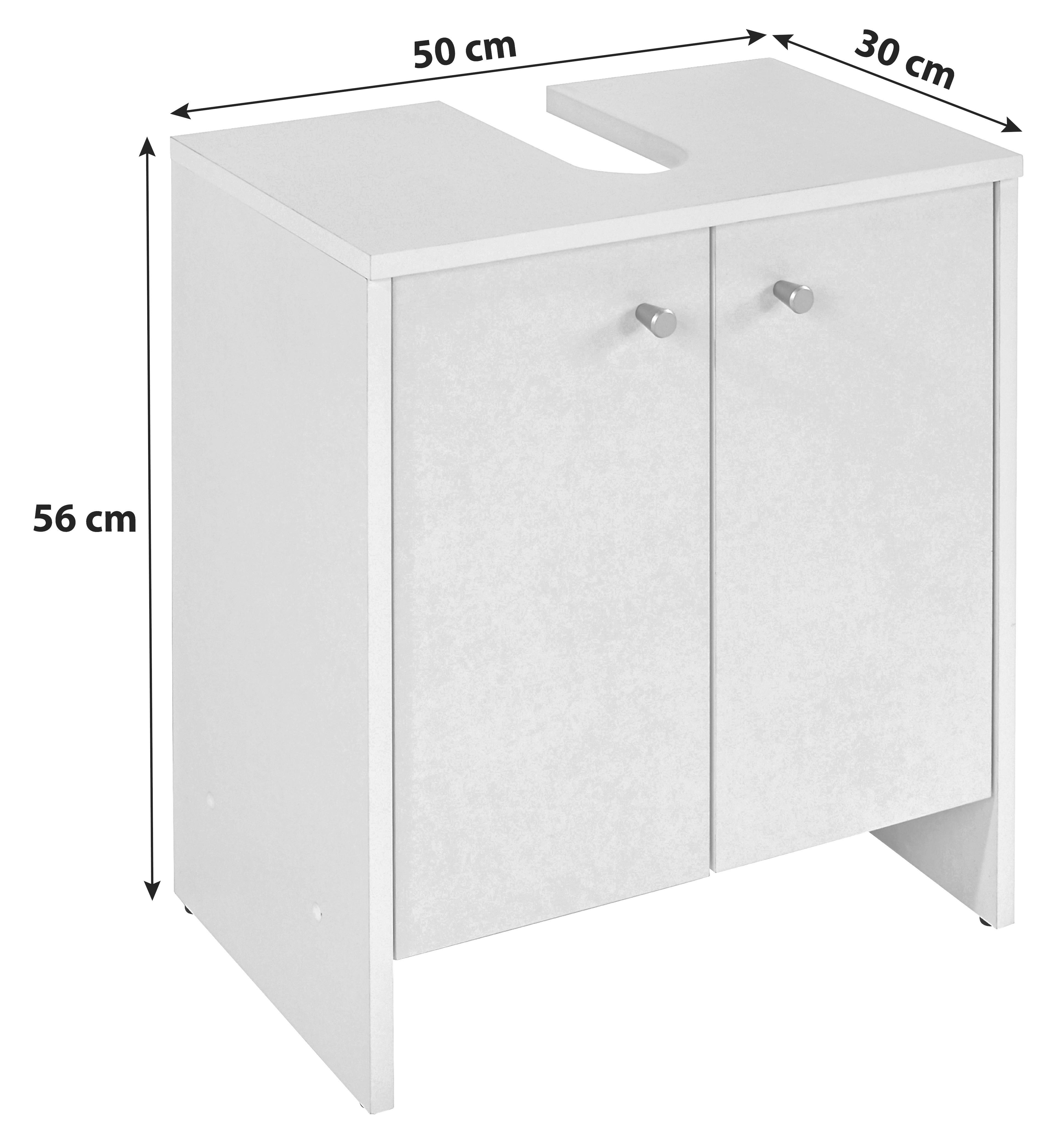 Waschbeckenunterschrank Stehend Klassik B: 50 cm