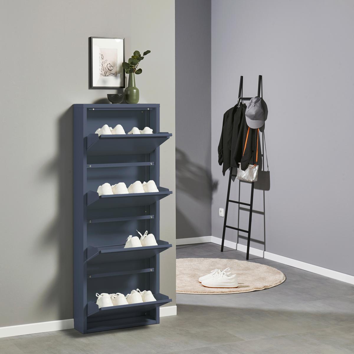 VÝKLOPNÁ SKRINKA NA TOPÁNKY BERT BLAU - modrá, Modern, kov (51/137/16cm) - Boxxx