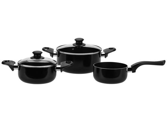 Kochtopfset Janek 5-Teilig inkl. Deckel - Klar/Schwarz, Basics, Glas/Metall - Luca Bessoni Kochtopfset Janek 5-Teilig inkl. Deckel - Klar/Schwarz, Basics, Glas/Metall - Luca Bessoni
