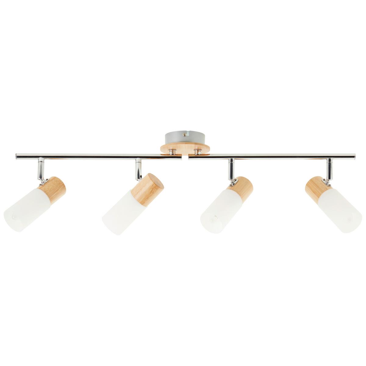 Deckenleuchte Babsan L: 68 Cm 4-Flamming - Weiß, KONVENTIONELL, Holz/Kunststoff (68/11,5/18cm) - Brilliant