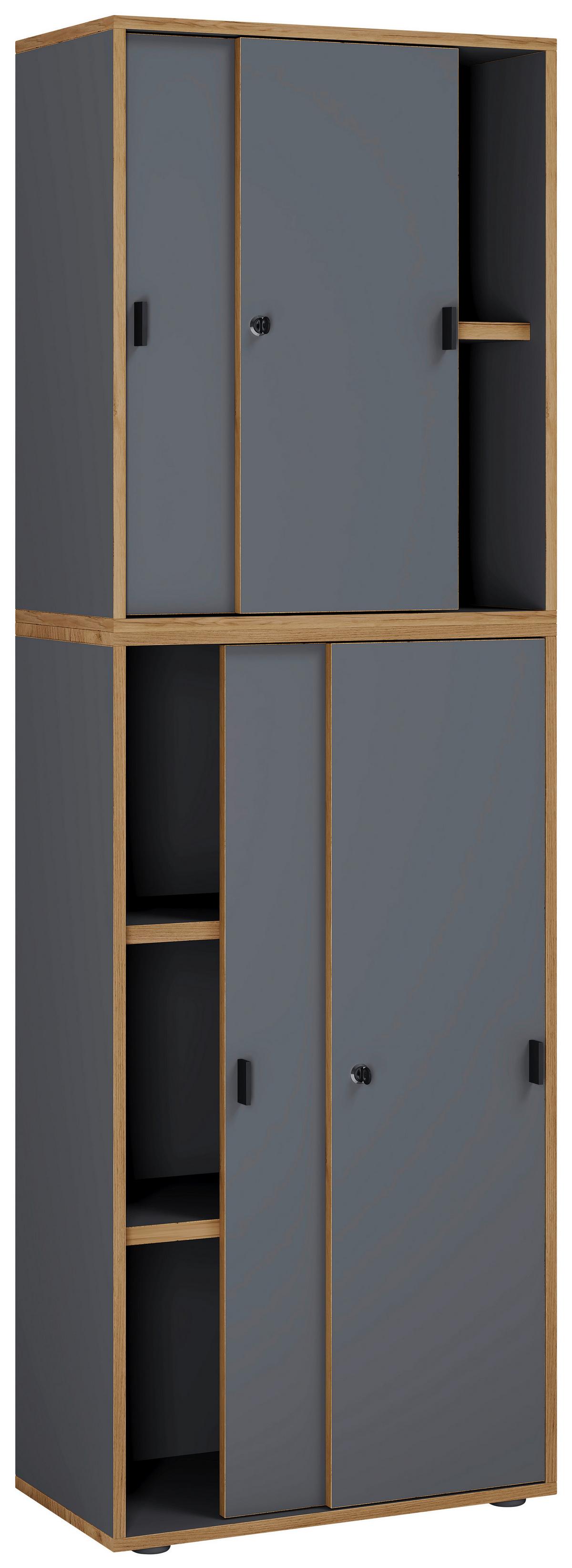 Aktenschrank Salia Anthrazit, Honigeiche B: 60 cm - Honigeiche/Anthrazit, Design, Holzwerkstoff (60/183/37cm) - MID.YOU