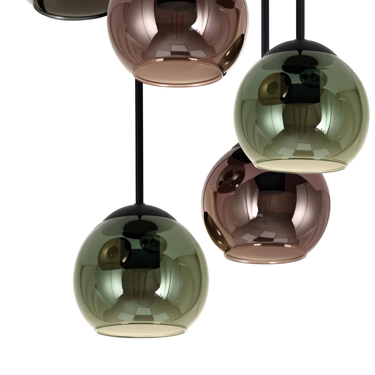STROPNÉ SVIETIDLO GREN - modrá/čierna, Modern, kov/sklo (42/58,8cm) - Mömax