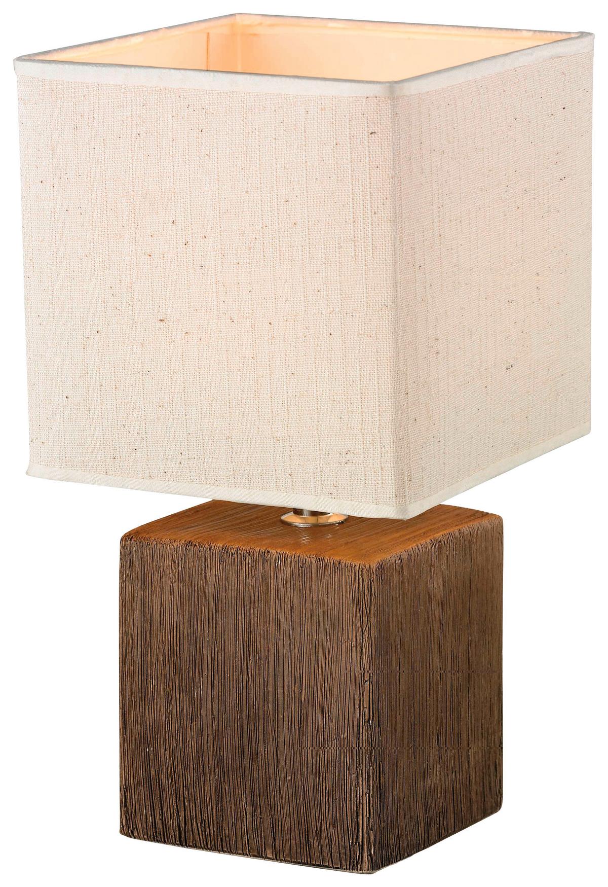 Stolová lampa Wanda V: 28,5cm, 25 Watt - tmavohnedá/béžová, Modern, textil/keramika (15,5/28,5cm) - Mömax