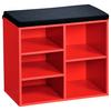 Schuhregal 15963 - Rot/Schwarz, Basics, Holzwerkstoff/Textil (51,5/48/29,5cm) - Kesper