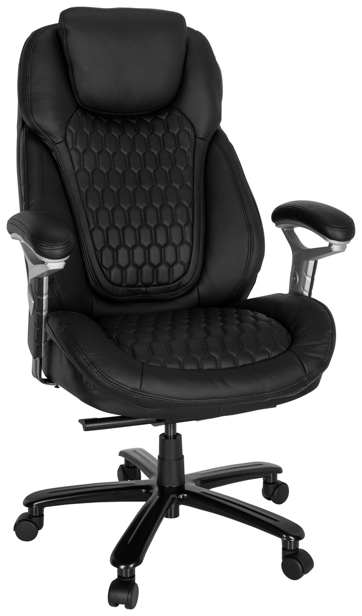 Chefsessel Xxl Pullmann I Schwarz - Schwarz, MODERN, Leder/Kunststoff (73/138/85cm) - MID.YOU